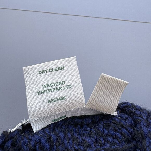 Aran Crafts Women OS Pocket Shawl Cable Knit Fisherman Merino Wool Blue Ireland - Picture 5 of 9